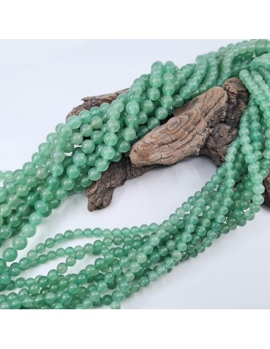 Aventurine verte, fil de perles rondes en pierre naturelle