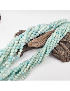 Amazonite Multicolore, fil de perles rondes en pierre... 2