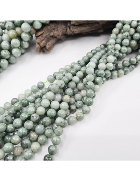 Jade Jadéite AAA , fil de perles rondes en pierre naturelle