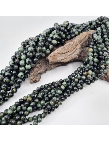 Jaspe Kambaba, fil de perles rondes en pierre naturelle