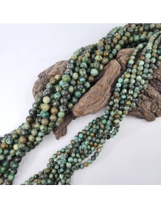 Turquoise Africaine,, fil de perles rondes en pierre... 2