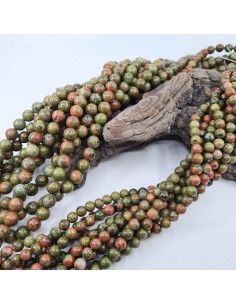 Fil de perles rondes en Unakite