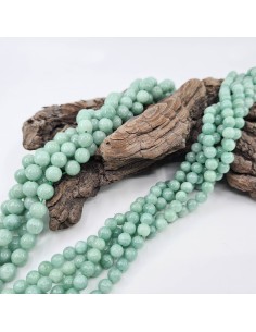 Fil de perles rondes en Amazonite unie 2