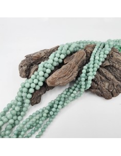 Fil de perles rondes en Amazonite unie