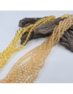 Fil de perles rondes en Citrine