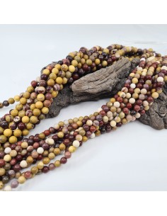 Fil de perles rondes en Jaspe Mokaïte