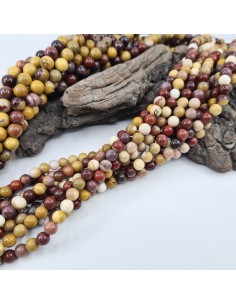 Fil de perles rondes en Jaspe Mokaïte 2