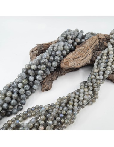 Fil de perles rondes en Labradorite