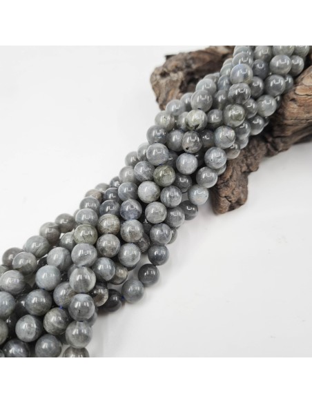 Labradorite A, fil de perles rondes en pierre naturelle