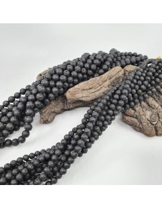 Fil de perles rondes en Lave