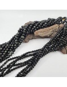 Fil de perles rondes en Obsidienne Œil Céleste