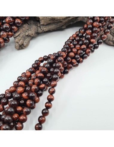 Oeil de Taureau, fil de perles rondes en pierre...