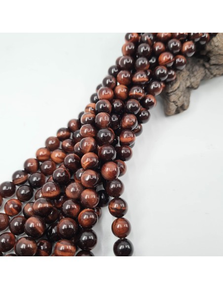 Oeil de Taureau, fil de perles rondes en pierre naturelle