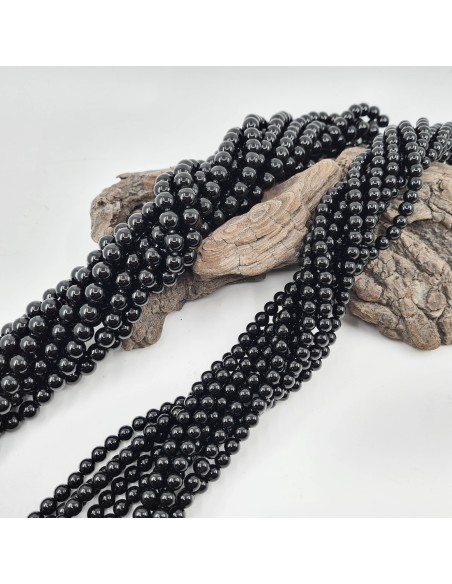 Fil de perles rondes en Onyx