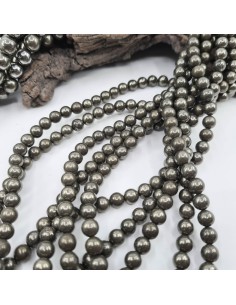 Fil de perles rondes en Pyrite 2