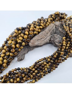 Fil de perles rondes Oeil de Tigre