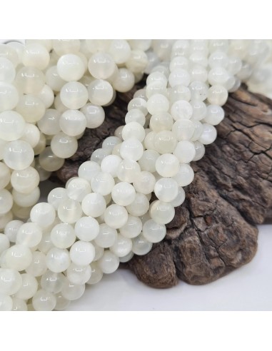 Pierre de Lune, fil de perles rondes en pierre...