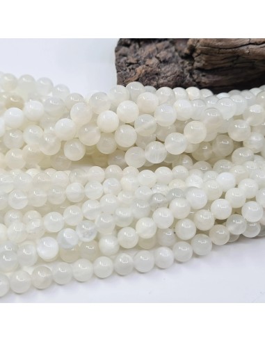 Pierre de Lune, fil de perles rondes en pierre...