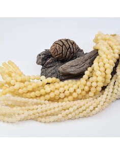 Calcite Jaune naturelle, fil de perles rondes en pierre...