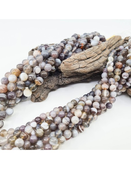 Perle ronde en du Agate du Botswana Perle ronde en du Agate du Botswana