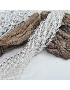 Cristal de Roche A, fil de perles rondes en pierre naturelle 2